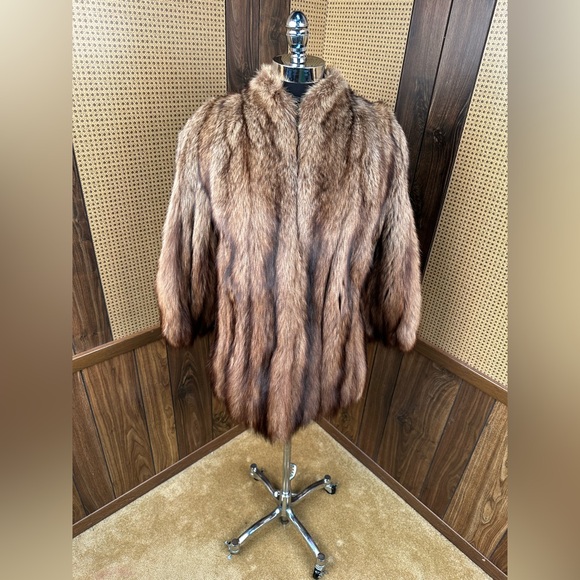 VINTAGE BLANCHE FURRIERS FISHER SABLE FUR JACKET COAT SIZE SMALL